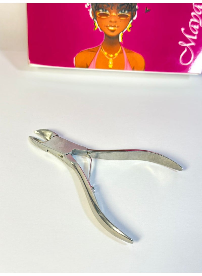 أداة معدنية لتقليم الجلد الميت حول الأظافر مع دافع وقاطع للجلد الميت، قطعة واحدة، أداة احترافية لإزالة الجلد الميت، مجموعة قواطع الجلد الميت، مقصات الجلد الميت، مقصات الجلد الميت للنساء، أداة مانيكير وباديكير قطعة واحدة - Image 1