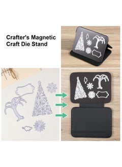 UNIMEIX UNIMEIX Crafter's Magnetic Craft Die Stand Craft Die Platform with Leather Case Magnetic Sheets for Dies Storage Supplies  - Image 4