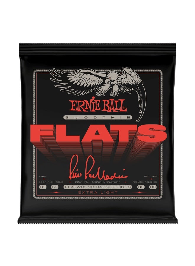 Ernie Ball P02748 Pino Palladino Smoothie Flats Electric Bass Strings, Extra Light, 38-98 Gauge - Image 1