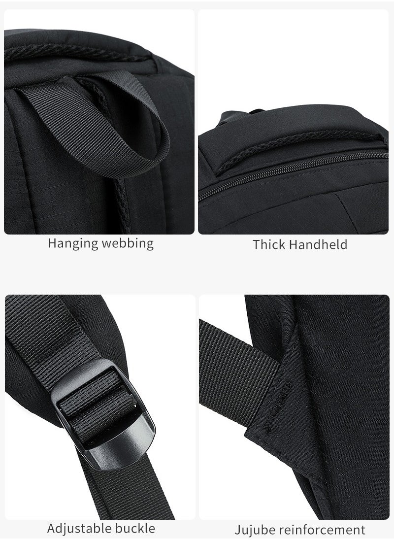 Generic - 328 Lightweight Laptop School Travel Multi-pocket Multi-Compartment Large Capacity Women's Water-resistant Collage Daily Use Backpack Bag - Black - Image 1