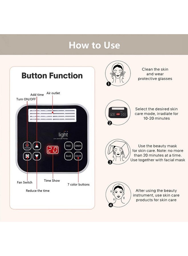 Fxtiaa Led-Face-Tool，LED Light Therapy Facial Mask，7 in 1 Beauty Equipment for Skin Care at Home - Image 5