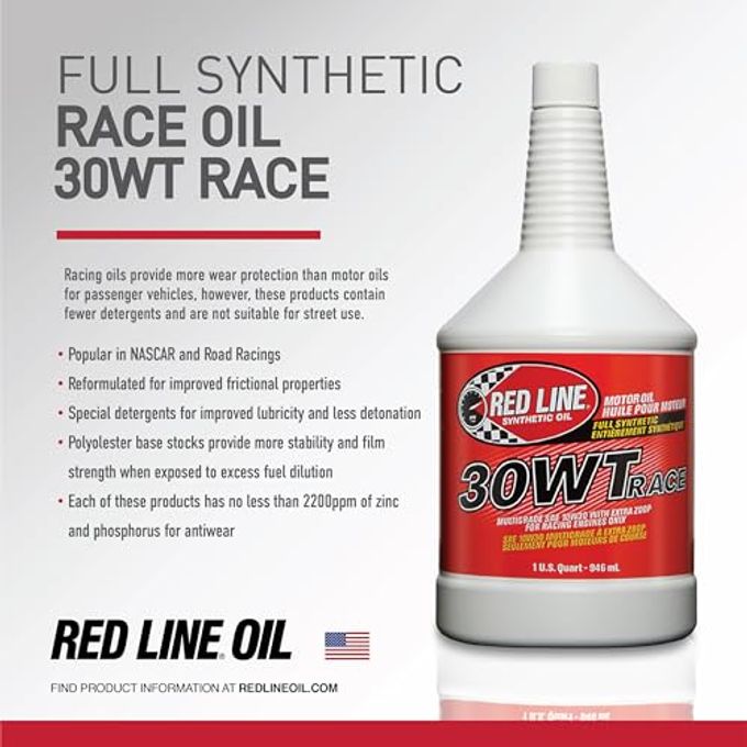 Red Line 10304 30Wt Synthetic Race Motor Oil (10W30) 1 Quart (12 Pack) - Image 3