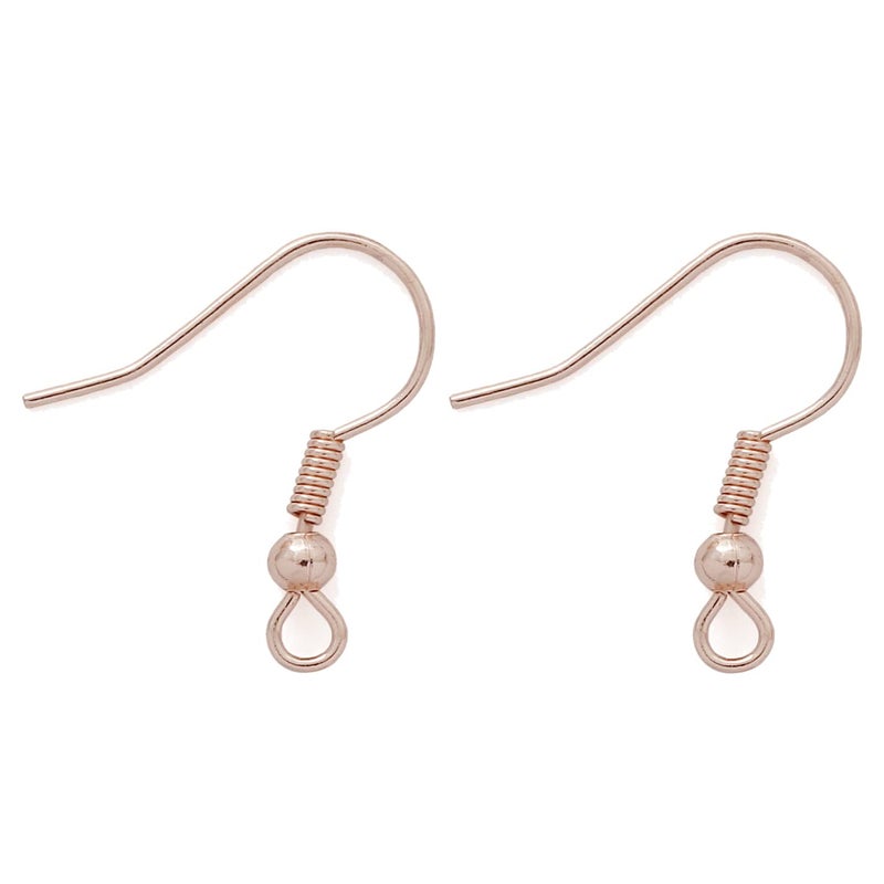 Coiris 100 Pairs Rose Gold Color Earwires French Earring Hooks/Dangle Earring Findings Jewelry Making DIY (EH-1007-RG1) - Image 1