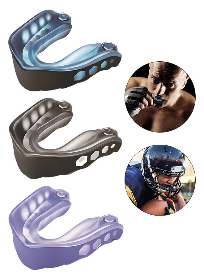 UETEEY 3 Pack EVA Mouthguards Set with Case, Sport Mouth Guards Mouthguard Gum Guard, Mouthguard Slim Fit for Boxing, Basketball, Hockey, Soccer, Premium Teeth Protection  - Image 1