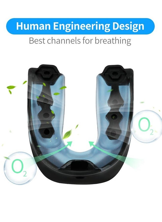 UETEEY 3 Pack EVA Mouthguards Set with Case, Sport Mouth Guards Mouthguard Gum Guard, Mouthguard Slim Fit for Boxing, Basketball, Hockey, Soccer, Premium Teeth Protection  - Image 3