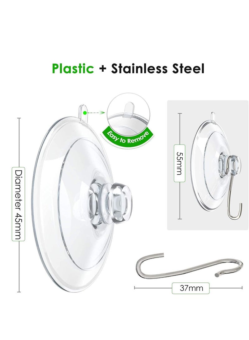 Suction Cup Hooks, 45 mm Clear PVC Suction Cups with Metal Hooks Removable Small Suction Cups for Kitchen Bathroom Shower Wall Window Glass Door, 24 Pack - Image 5