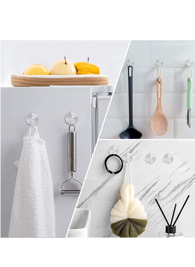 Suction Cup Hooks, 45 mm Clear PVC Suction Cups with Metal Hooks Removable Small Suction Cups for Kitchen Bathroom Shower Wall Window Glass Door, 24 Pack - Image 2