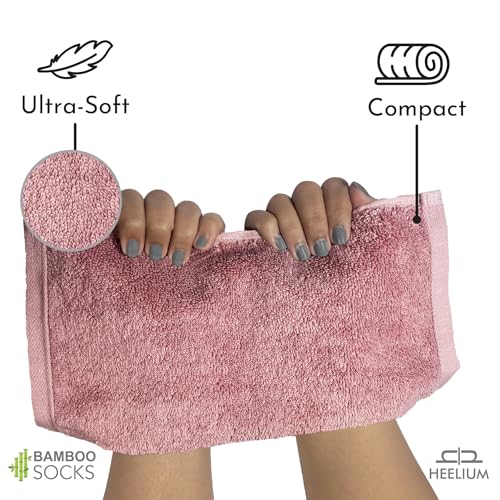 HEELIUM Bamboo Face Towel | Ultra Absorbent & Odour-Free | 3X Softer Than Cotton Towels | 30 x 30 cm - 600 GSM | Pack of 3 - Blue, Iris, Peach - Image 4