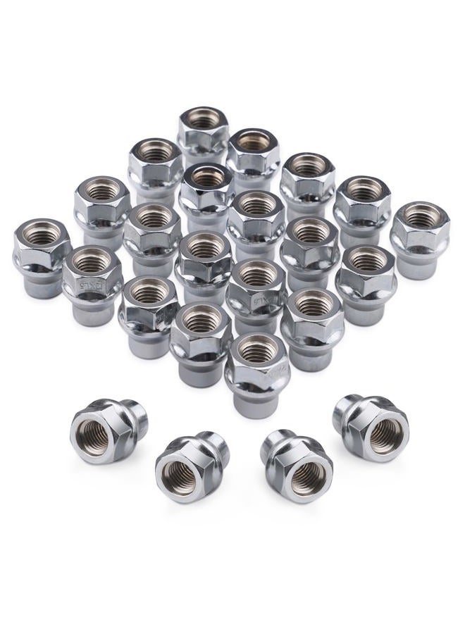 Richeer 24PCS 12x1.5 Chrome Extend Open Lug Nuts, 0.27 inch(7mm) Shank M12x1.5 Thread Aftermarket Wheels Lug Nuts for Tacoma 4Runner Tundra FJ Cruiser Ventury Sequoia Fortuner Land Cruiser HILUX GX460 - Image 1