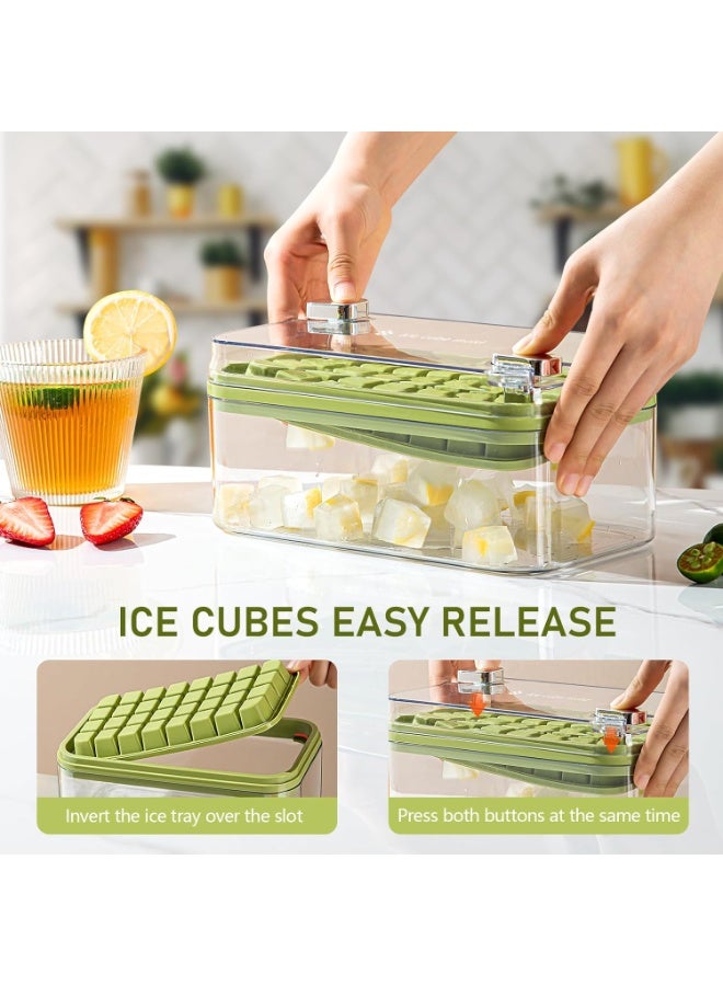 Eworld Ice Cube Tray with Lid and Bin – 64 PCS Easy-Release Ice Cube Molds with 2 Trays, Container & Scoop for Freezer, Drinks, Coffee, Juice & Cocktails, assorted colors - Image 4