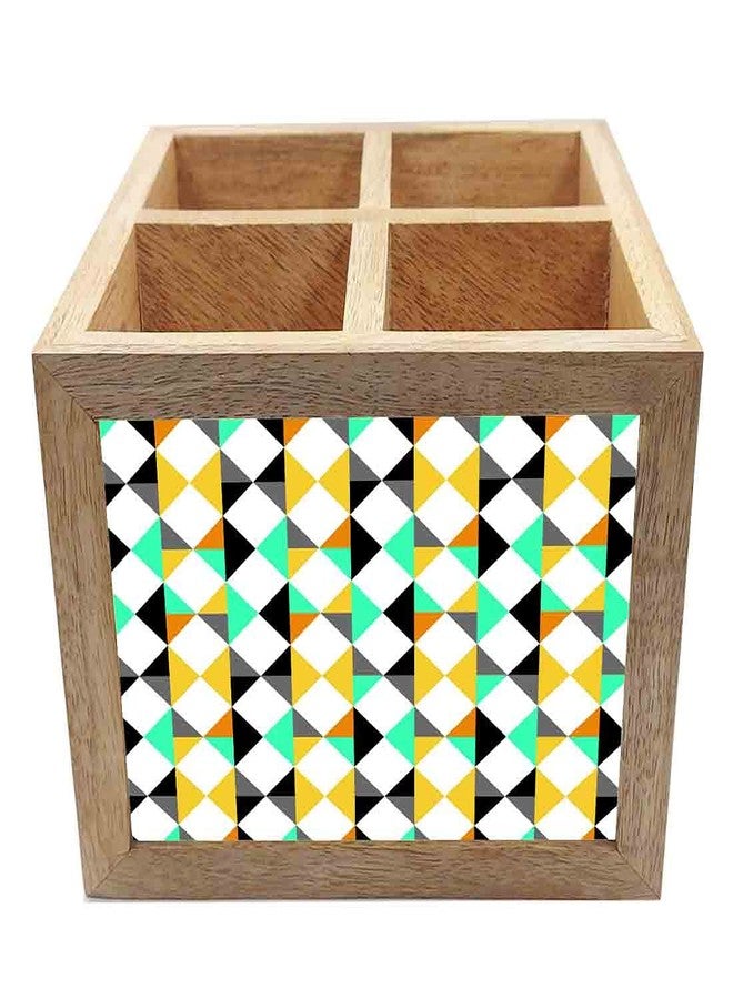 Nutcase Wooden Cutlery Stand Holder Silverware Caddy Spoons Forks Knives Organizer for Dining Table & Kitchen -Made in India-Spoons NOT Included - Abstract - Image 3
