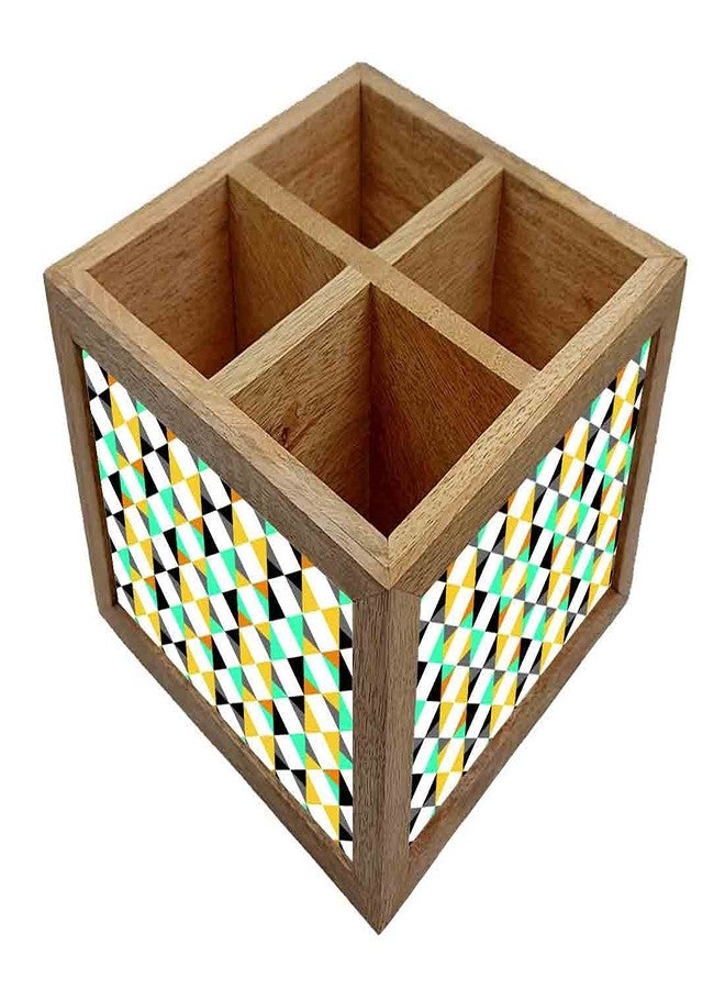 Nutcase Wooden Cutlery Stand Holder Silverware Caddy Spoons Forks Knives Organizer for Dining Table & Kitchen -Made in India-Spoons NOT Included - Abstract - Image 2