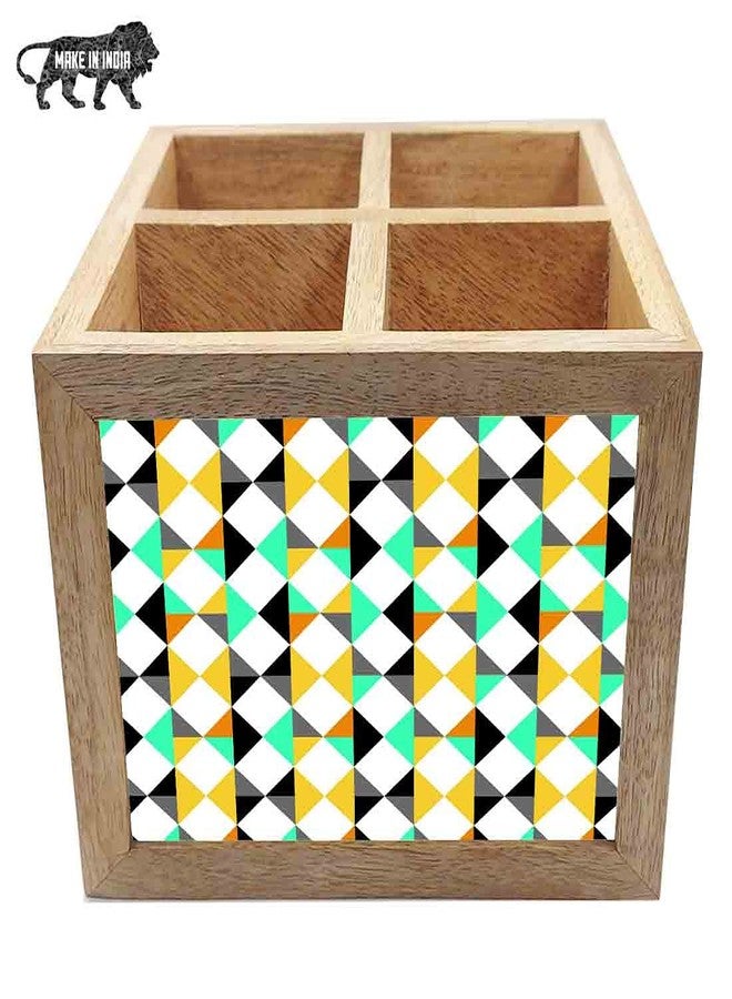 Nutcase Wooden Cutlery Stand Holder Silverware Caddy Spoons Forks Knives Organizer for Dining Table & Kitchen -Made in India-Spoons NOT Included - Abstract - Image 5