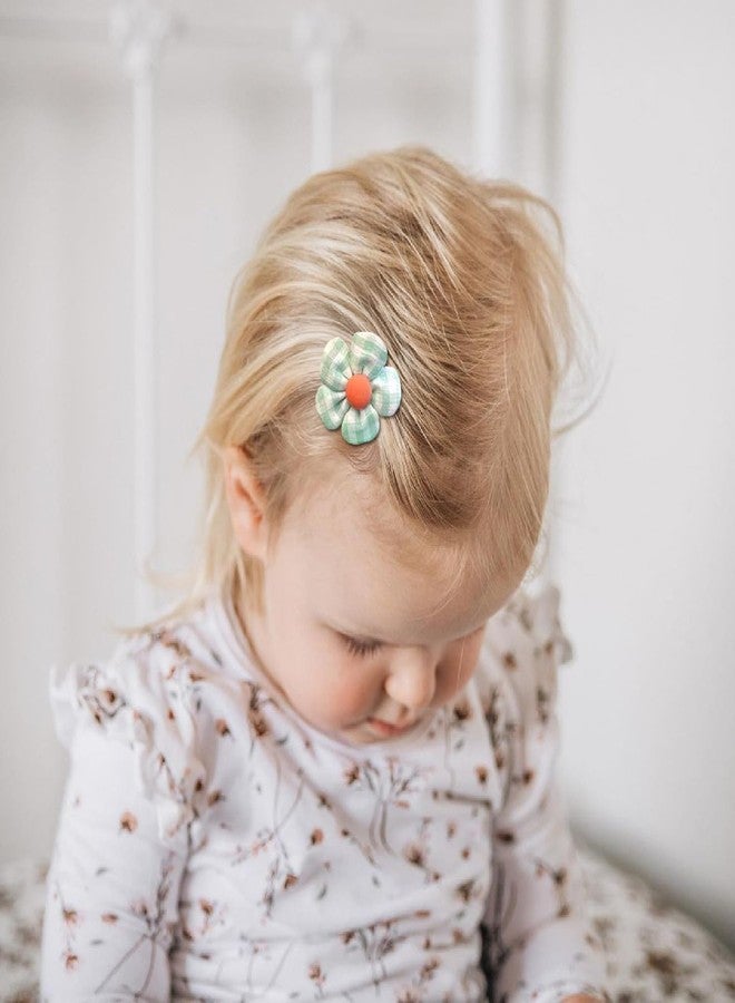 SYGA 10-Piece Baby Hair Clip Set for Girls Adorable Bow and Flower Designs Hair Pin Soft, Lightweight, and Stylish - Cyan - Image 2