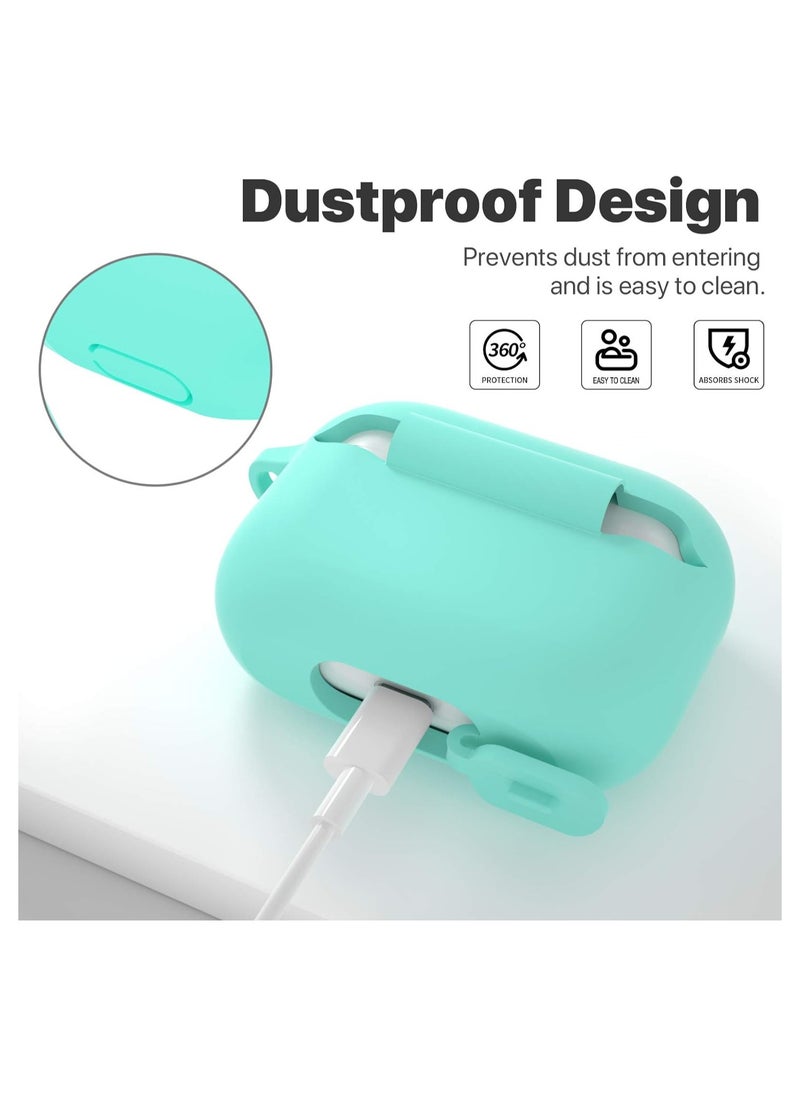 wexon Protective Shockproof Silicone Case Cover for Apple AirPods pro (1/2 Generation)  Mint Green  - Image 3