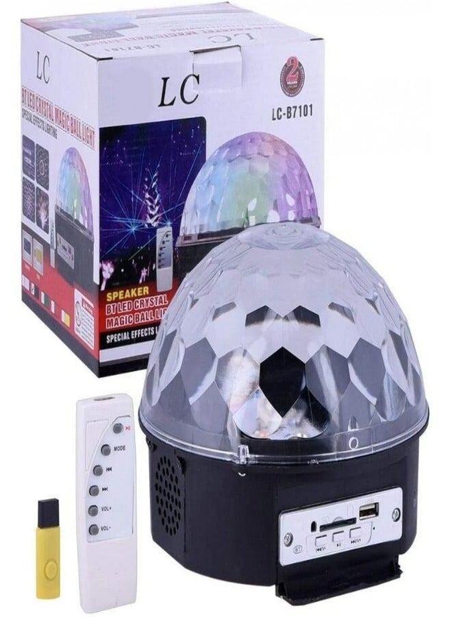 LC LED Crystal Magic Ball Light with Bluetooth Speaker and Remote Control - Image 1