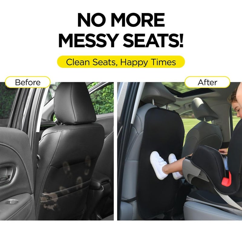 lebogner Back Seat Cover for Kids, 2 Pack X-Large Waterproof Kick Mats Backseat Protector, Durable Car Seat Back Protectors for Vehicles to Protect from Dirt, Mud & Scratches, Fits Most SUVs and Vans - Image 3