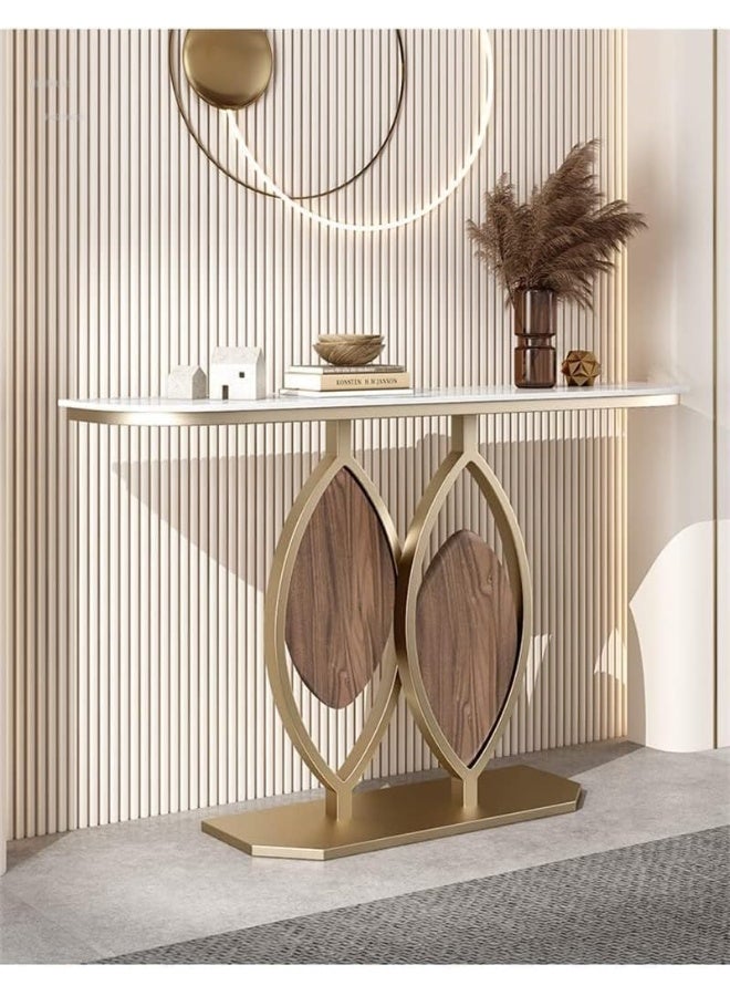 Console Table for Entryway Narrow Long Hallway Table with Geometric Metal Frame, Sofa Table Behind Couch Accent Tables for Entrance Foyer, Hallway, Living Room. Original Marble - Image 5