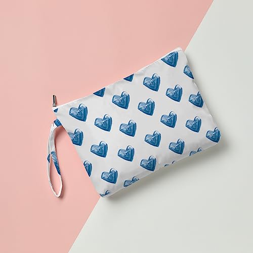 Fokongna Heart Wet Bag Wet Dry Bag Beach Bag Diaper Bag Wet Bag For Swimsuit Travel Makeup Bag Toiletry Bag Waterproof Large Capacity for Women Girls Mom Sister Friends Boho Heart Romantic Gifts blue - Image 4