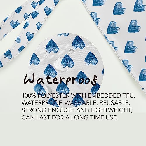 Fokongna Heart Wet Bag Wet Dry Bag Beach Bag Diaper Bag Wet Bag For Swimsuit Travel Makeup Bag Toiletry Bag Waterproof Large Capacity for Women Girls Mom Sister Friends Boho Heart Romantic Gifts blue - Image 5