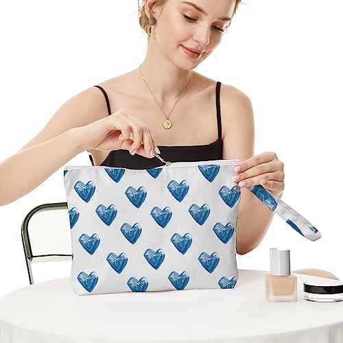 Fokongna Heart Wet Bag Wet Dry Bag Beach Bag Diaper Bag Wet Bag For Swimsuit Travel Makeup Bag Toiletry Bag Waterproof Large Capacity for Women Girls Mom Sister Friends Boho Heart Romantic Gifts blue - Image 3