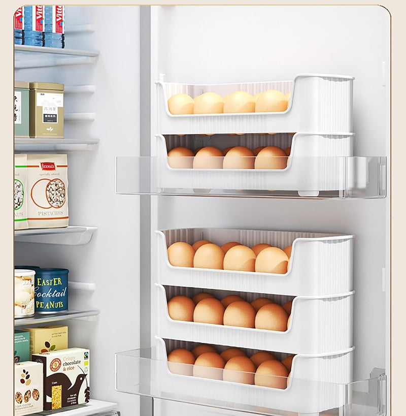 MosQuick Set of 3 Stackable Egg Tray Holds 30 Eggs Ideal Egg Storage Box Durable Organizer - Image 1