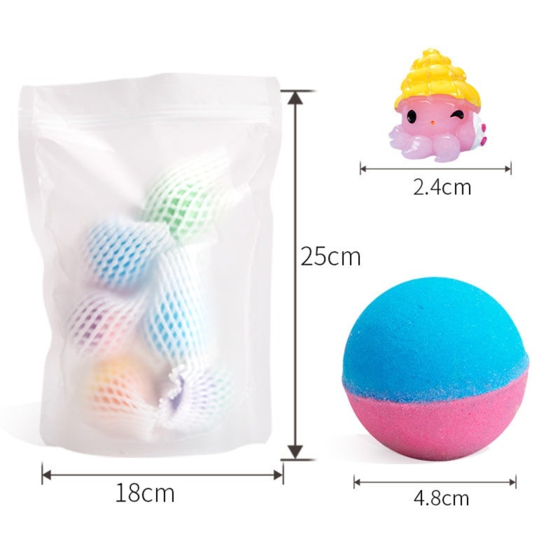 Kids Bath Bomb 6-Pack 50G Multicolor Gentle Bubble Essential Oil Spa Bath Ball With Ocean Surprise Toys - High Capacity for Travel for Kids Bath Time Fun - Image 2
