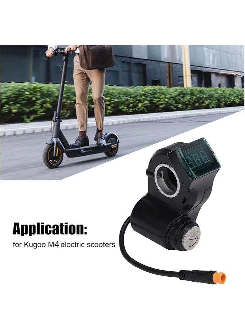 Aikanbo Electric Scooter Ignition Lock with 2 Keys 3 Pin Waterproof E Bike Throttle Switch Digital Battery Voltage Indicator Compatible with KUGOO M4 - Image 3
