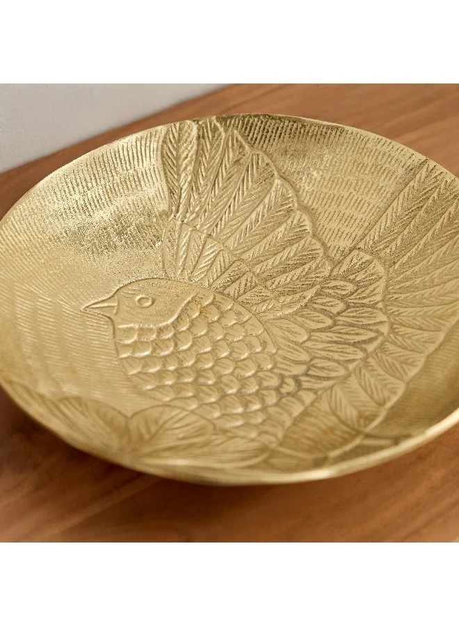 Home Box Popin Aluminium Etched Round Tray 30 x 30 x 5 cm
