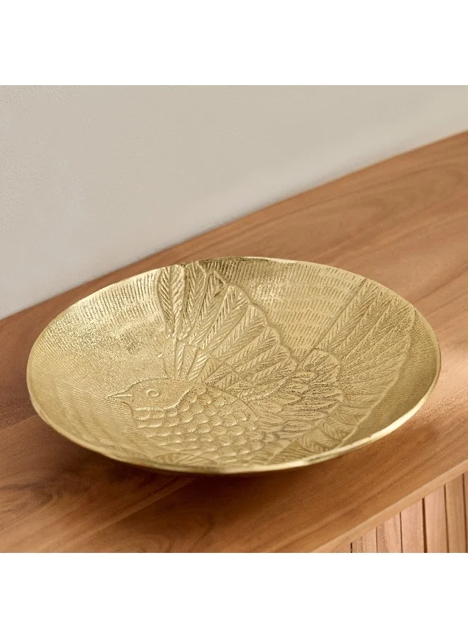 Home Box Popin Aluminium Etched Round Tray 30 x 30 x 5 cm
