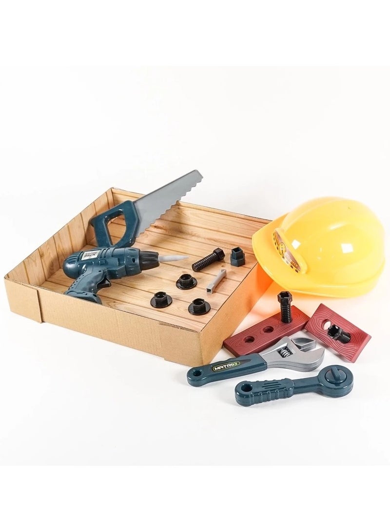 سيجو مجموعة أدوات محاكاة المهندس للأطفال – 14 قطعة مع خوذة وشنيور – لعبة تعليمية آمنة ومسلية – MT2-4 - Image 3