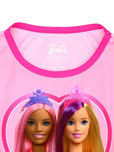 Barbie Girl's Rainbow Dress Up Fantasy Gown Nightgown Pajamas (4, Pink) - Image 5