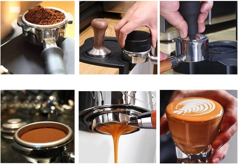 Fdit 51mm Bottomless Portafilter 2 Ear, Stainless Steel Portafilter for EC0310 & Coffee Machines, Detachable Design for - Professional Extraction Tool (E Circle Rosewood) - Image 4