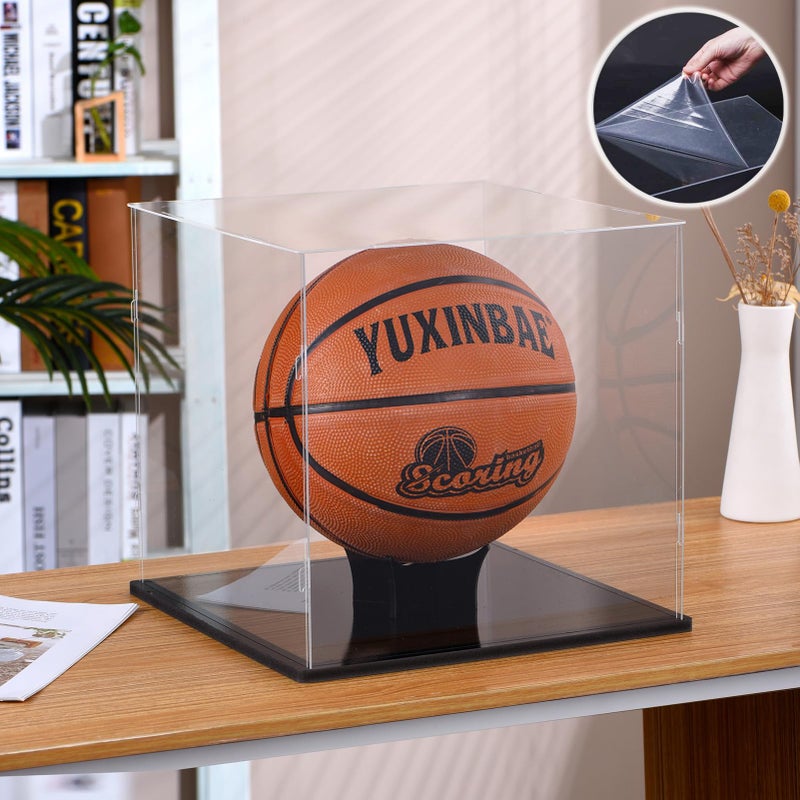 SANOSY Clear Acrylic Display Case UV Protected Acrylic Basketball Holder, Display Case for Autographed Basketball, for basketballs, dolls, car models, souvenirs(basketball) - Image 1