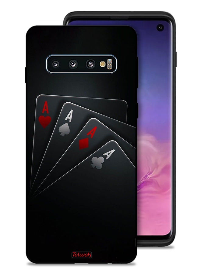 Tolwak غطاء حماية لسامسونج جالاكسي S10 4G مع جيوب للبطاقات A - Image 1