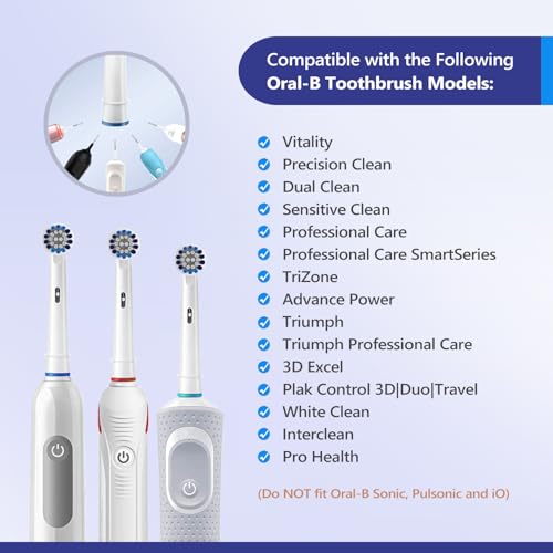 PEPECARE 8 Pack Replacement Brush Heads Compatible Toothbrush Heads for Braun Oral-B Professional Care 500 600 1000 2000 2500 3000 5000 7000 and More Vitality Pro Smart Genius Electric Toothbrushes - Image 3
