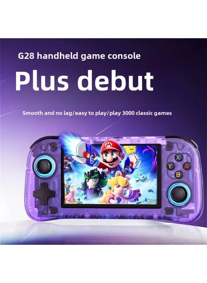 Retro Nostalgic PSP Remote Sensing Arcade Fc Handheld G28 Handheld Game Machine 4.3 Inch HD IPS Screen-Model:G28-white [64gb]