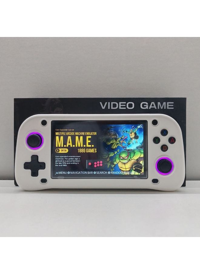 Retro Nostalgic PSP Remote Sensing Arcade Fc Handheld G28 Handheld Game Machine 4.3 Inch HD IPS Screen-Model:G28-white [64gb]