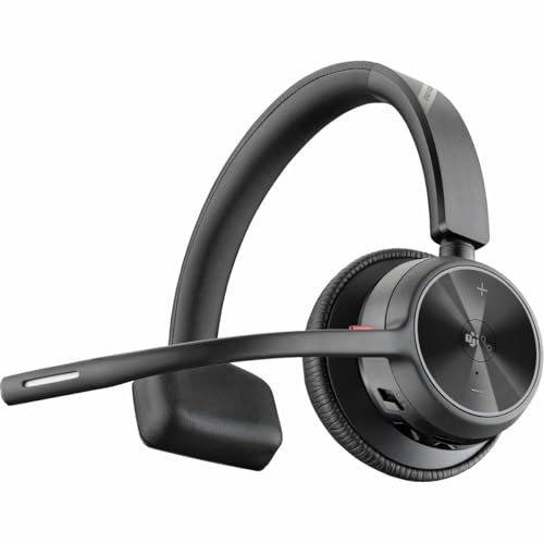 Poly Voyager 4310 UC Wireless Headset Plantronics SingleEar Headset wMic Connect to PCMac via USBA Bluetooth Adapter Cell Phone via Bluetooth Works with Teams Certified Zoom More - Image 1