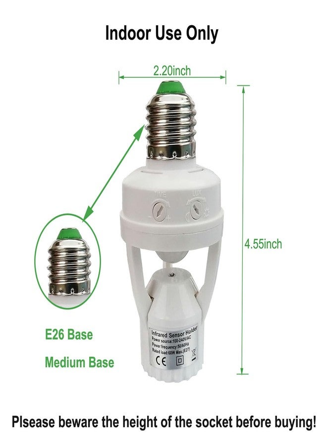 Taigeguang PIR Motion Sensor Light Socket,E26/E27 Smart Lamp Bulb Holder Adapter Auto On/Off Light Control Suitable for Garage Basement Porch Storage Room - Image 3