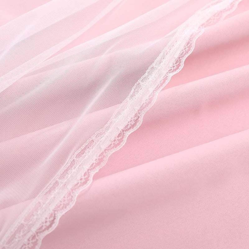 SOFJAGETQ Blackout Sheer Curtains Set - Double Layers Stylish Mix & Match Elegance White Crushed Voile x Blackout Curtains with Tie-Backs for Nursery Bedroom, 52 by 108 inches, Light Pink, 2 PCs - Image 3