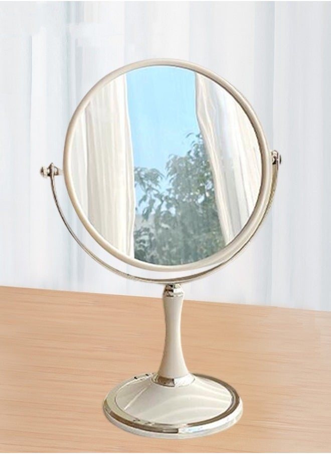 MIXDE Double-Sided Makeup Mirror 3 Times Magnification On One Side 360° Rotation Detachable Base Hand-Held Desktop Mirror With Bracket Bathroom Shaving Standing Portable Mirror 23*33.5*13CM  - Image 1