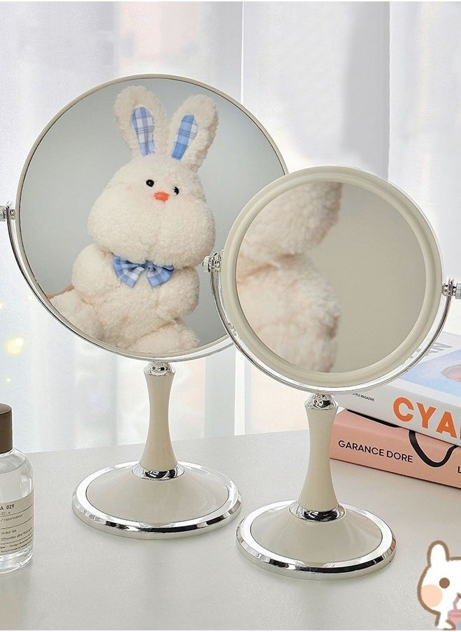 MIXDE Double-Sided Makeup Mirror 3 Times Magnification On One Side 360° Rotation Detachable Base Hand-Held Desktop Mirror With Bracket Bathroom Shaving Standing Portable Mirror 23*33.5*13CM  - Image 3