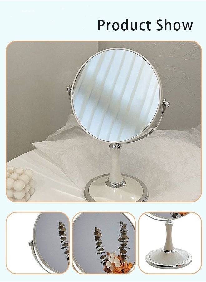 MIXDE Double-Sided Makeup Mirror 3 Times Magnification On One Side 360° Rotation Detachable Base Hand-Held Desktop Mirror With Bracket Bathroom Shaving Standing Portable Mirror 23*33.5*13CM  - Image 4
