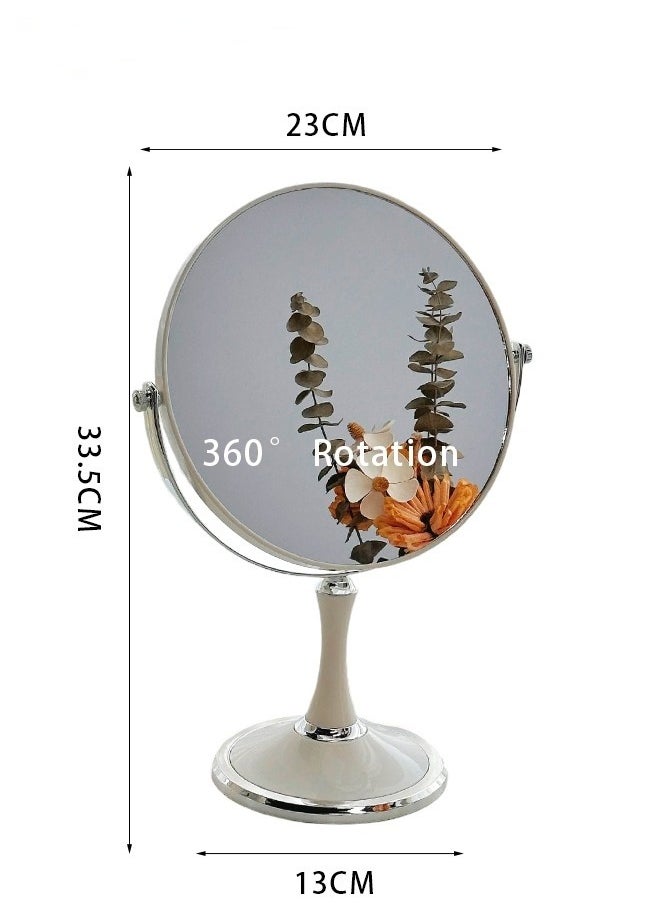MIXDE Double-Sided Makeup Mirror 3 Times Magnification On One Side 360° Rotation Detachable Base Hand-Held Desktop Mirror With Bracket Bathroom Shaving Standing Portable Mirror 23*33.5*13CM  - Image 5
