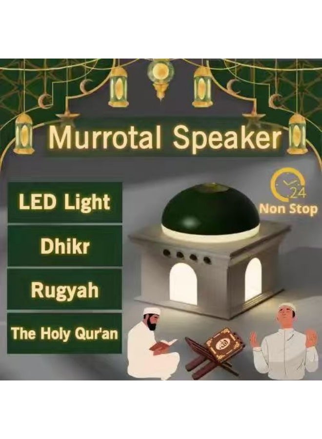 تانماشي مشغل قرآن يُوصل بالجدار مع إضاءة ليلية LED، مكبر صوت للقرآن يعمل على مدار 24 ساعة متواصلة، مناسب للمنزل وغرفة النوم، جهاز صوتي إسلامي ذكي مع أذكار ورقية، هدية روحانية للمسلمين من الأطفال وكبار السن، أبيض - Image 2