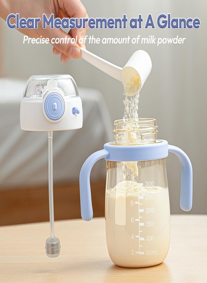 NCVI PPSU Milk Straw Sippy Cup Spill Proof for Toddlers 1-3 Years Old, Lightweight Baby Training Water Bottle with Weighted Straw/Handle/Strap/Lid, Baby's First Straw Cup, BPA-free 10floz (Blue) - Image 5