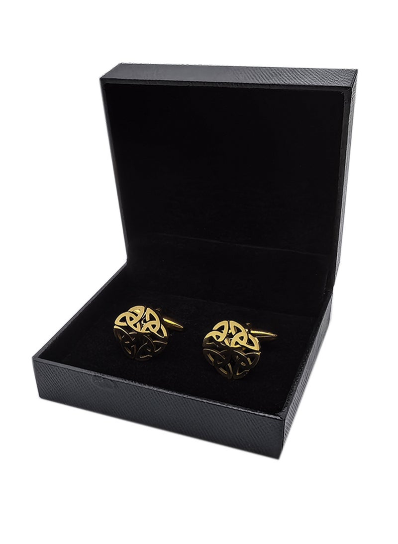Cufflinks, Cutout Geometric Floral Cufflinks, 2 PCS for One Set Premium Stainless Steel Jewelry Specially Design for Men's Shirt Wedding Business Gift with Delicate Package Box - Image 5