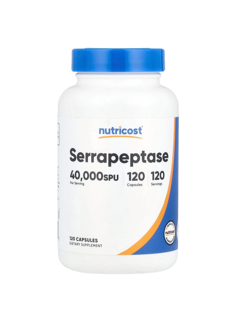 Nutricost Serrapeptase, 20 mg (40,000 SPU), 120 Capsules