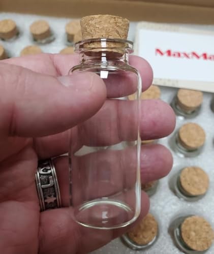 MaxMau 48 Pack 30ml Glass Jars with Corks LidClear Glass Bottles for Spices Herbs Crafting Project Party Favors - Image 3